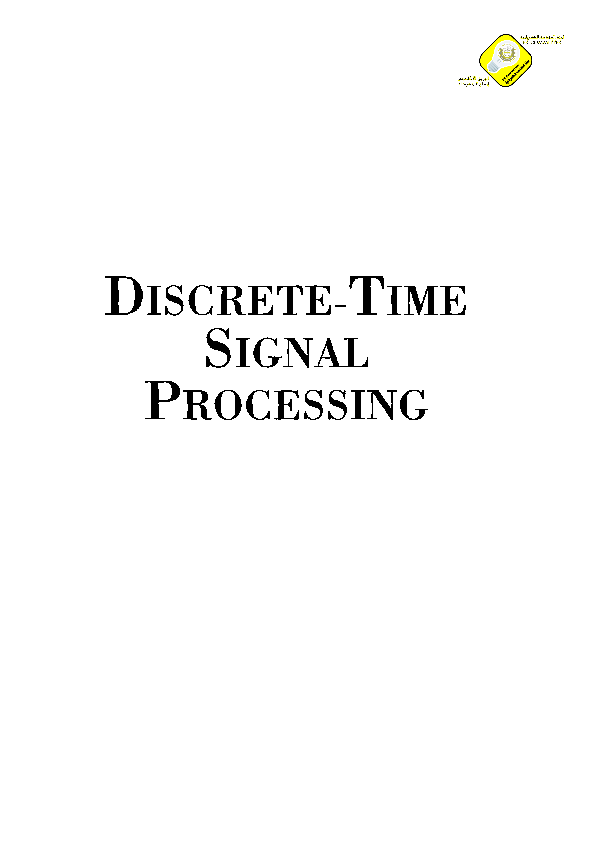 ❞ كتاب Discrete-Time Signals and Systems ❝  ⏤ رونالد دبليو. شيفر، ألان فيكتور أوبنهايم