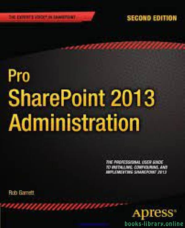 ❞ كتاب Pro SharePoint 2013 Administration ❝  ⏤ روب جاريت