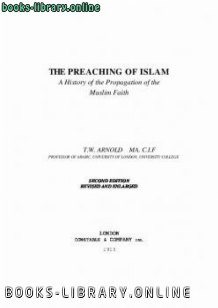 ❞ كتاب The Preaching Of Islam ❝  ⏤ توماس أرنولد