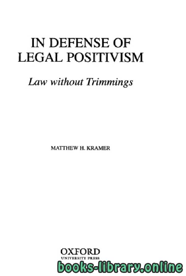 in defence of legal positivism
