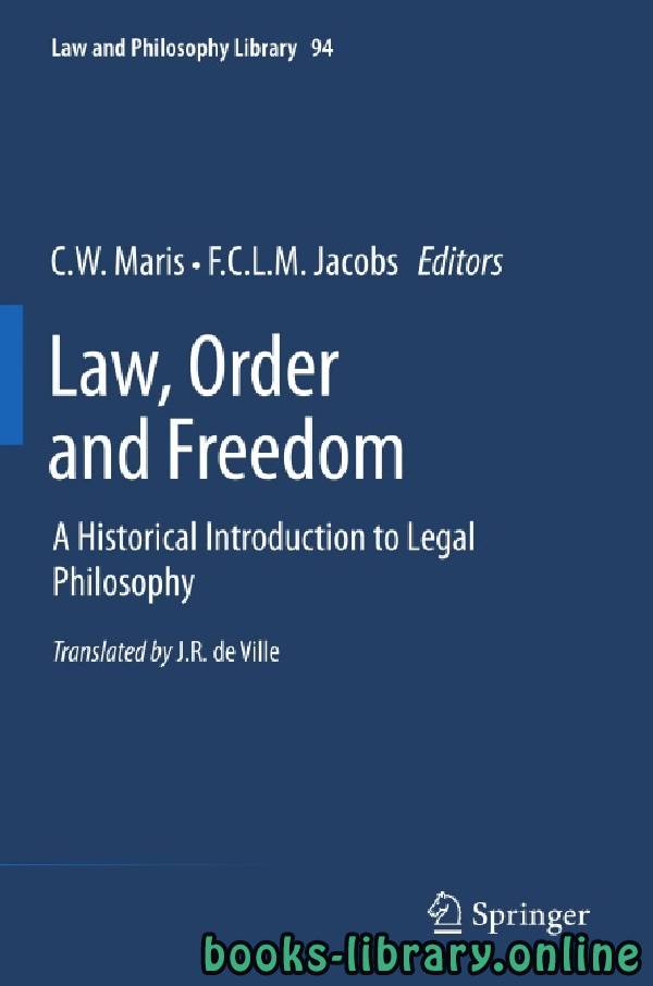 ❞ كتاب LAW, ORDER AND FREEDOM A Historical Introduction to Legal Philosophy Chapter 6 ❝  ⏤ سيس ماريس وفرانس جاكوبس
