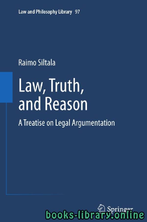 ❞ كتاب LAW, TRUTH, AND REASON A Treatise on Legal Argumentation Chapter 5 ❝  ⏤ رايمو سيلتالا