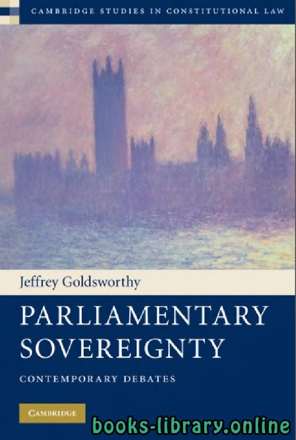 ❞ كتاب PARLIAMENTARY SOVEREIGNTY Contemporary Debates part 2 ❝  ⏤ جيفري جولدسوورثي