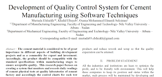 ❞ كتاب Development of Quality Control System for Cement Manufacturing using Software Techniques ❝  ⏤ أسامة محمد المرضي سليمان