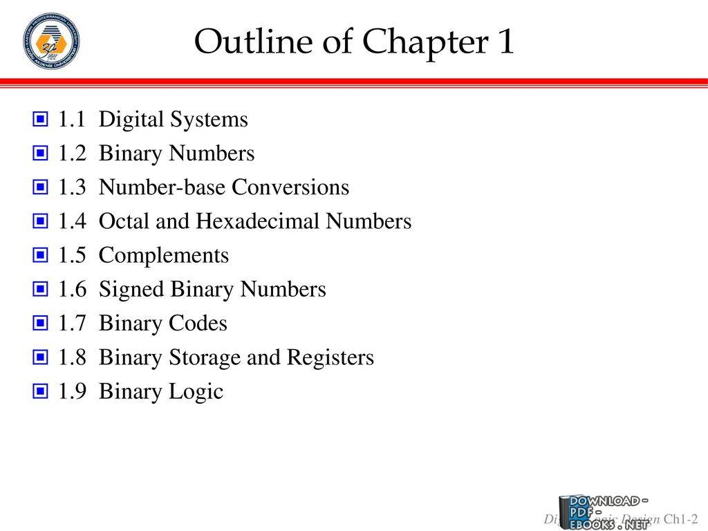 ❞ مذكّرة M. Morris Mano 01 – Digital Systems and Binary Numbers ❝  ⏤ إم موريس مانو