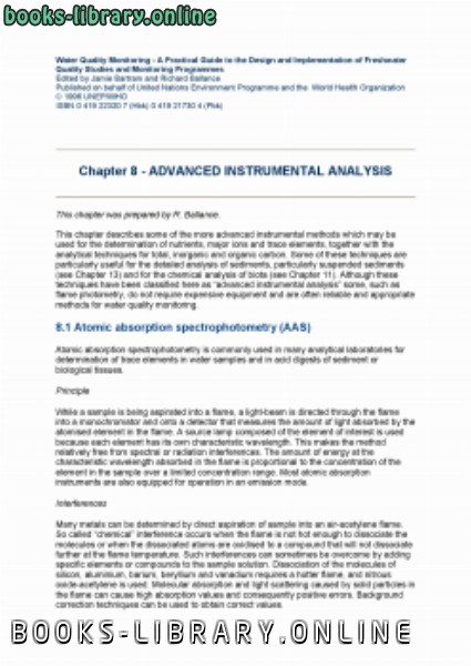 ❞ كتاب ADVANCED INSTRUMENTAL ANALYSIS ❝  ⏤ prepared by R. Ballance.