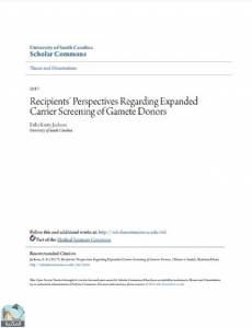  بعنوان :Recipients’ Perspectives Regarding Expanded Carrier Screening of Gamete Donors 